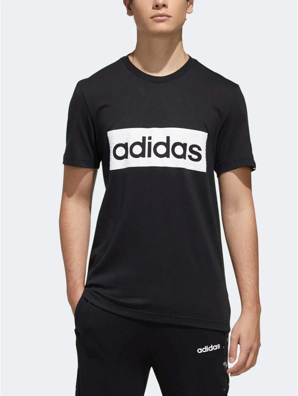 Adidas Men's Puffed Box T-Shirt Black/White Size S